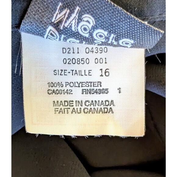 Bianca Nygard VTG Black Midi Flare Wrap Skirt Sheer Overlay Dressy Party Sz 16 - Picture 9 of 10